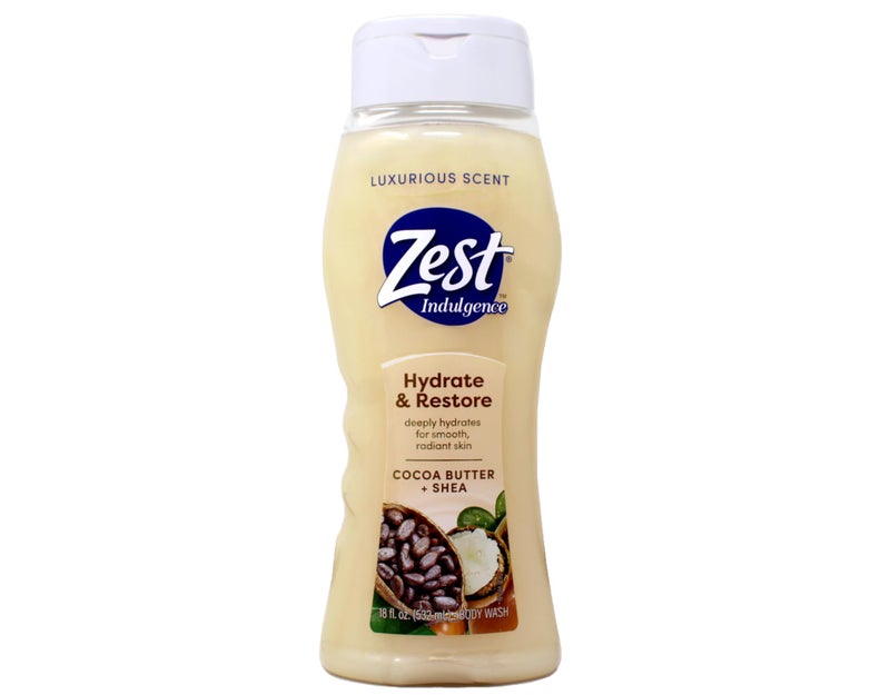 Zest Body Wash, Creamy Cocoa Butter & Shea, 18 Fl Oz - Image 1